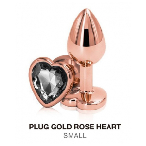 Plug Gold Rose Heart Small-1