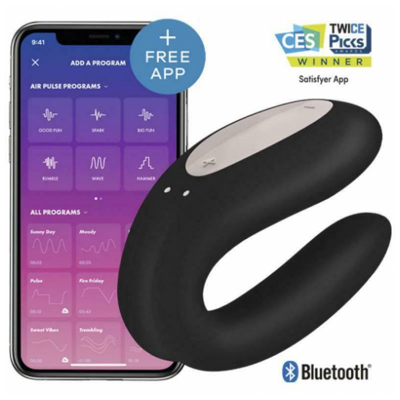 SATISFYER DOUBLE JOY CON APP -  NEGRO